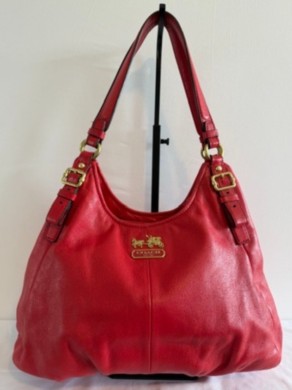 COACH Y2K Madison Maggie Red Leather Shoulder Bag - Picture 3 of 15